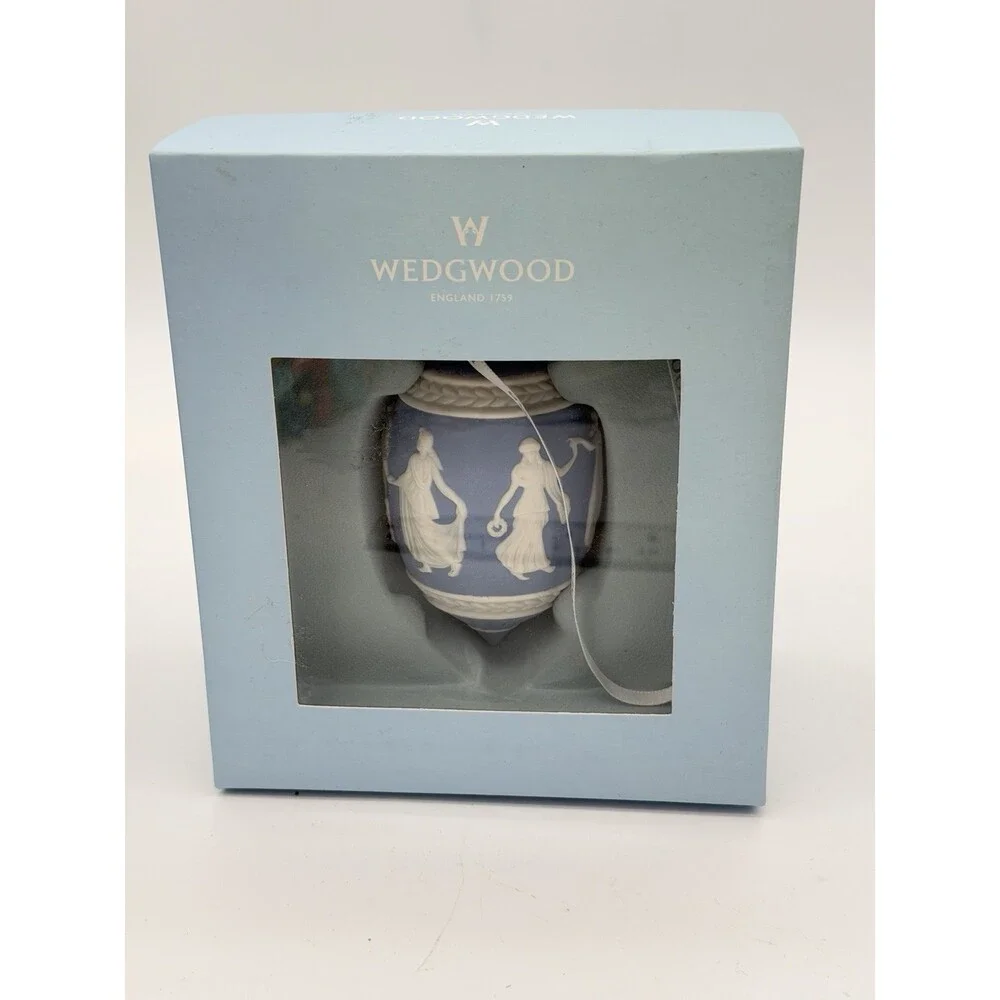 Wedgwood Jasperware Dancing Hours Blue/white Christmas Ornament